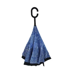 Artico Inverted Reverse Umbrella Windproof Double Layer C-Handle Blue Larkspur